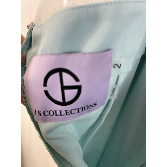 NWT JS Collections Women's Ice Blue Claire Tea Length Midi Dress Size 2 - Picture 6 of 9